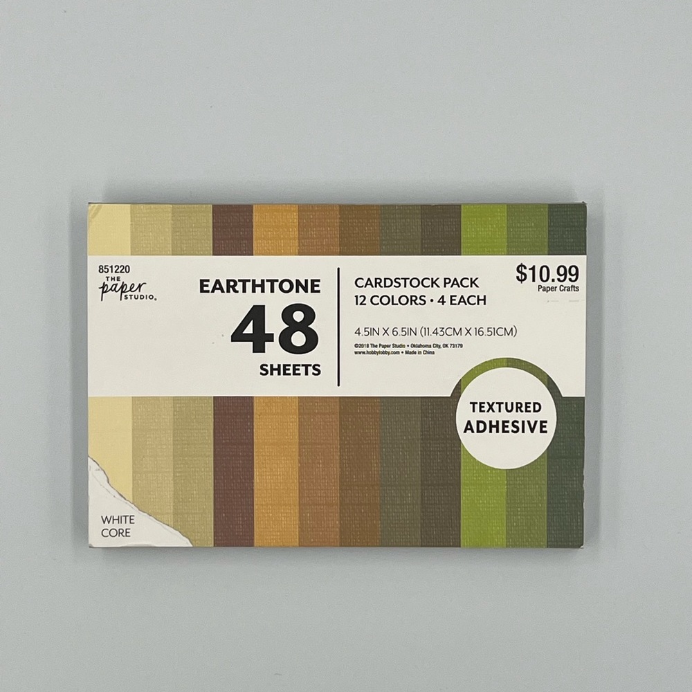 The Paper Studio - Earthtones - 4.5” x 6.5” - Textured Adhesive - White Core